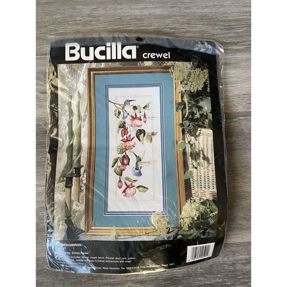 Bucilla Hummingbirds Crewel Kit 40590 NEW Vintage 1991 Floral Birds Nature Baatz - Picture 1 of 8